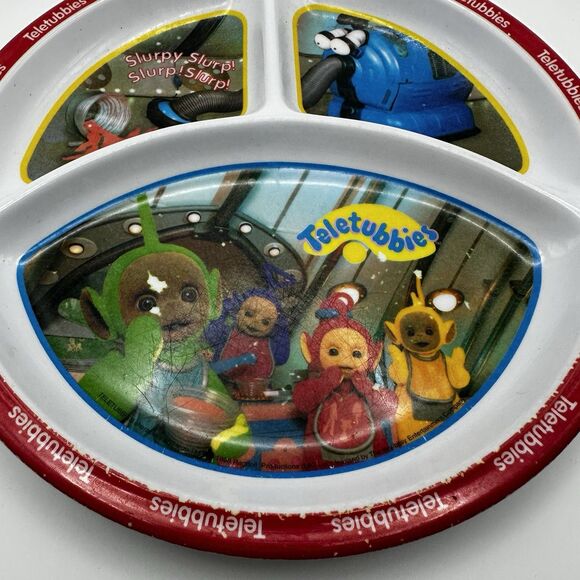 Vintage 1998 Teletubbies Child's Plate Melamine Plastic 8.5" Round Sections - Picture 4 of 6